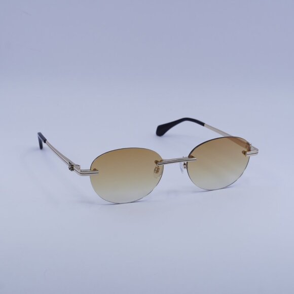 Palm Angels PERI10H CRYSTAL 7622 Sunglasses Gold Oval Frame, Orange Lenses - Picture 5 of 10